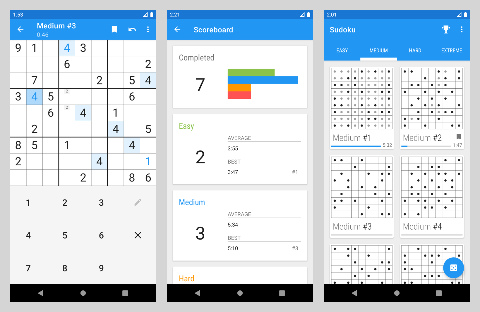 Screenshots of the last version of the game