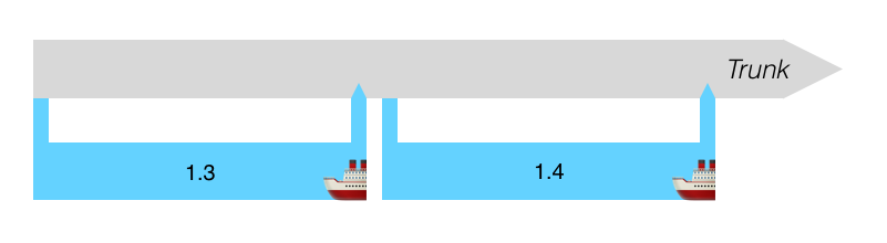 App releases developed on branches